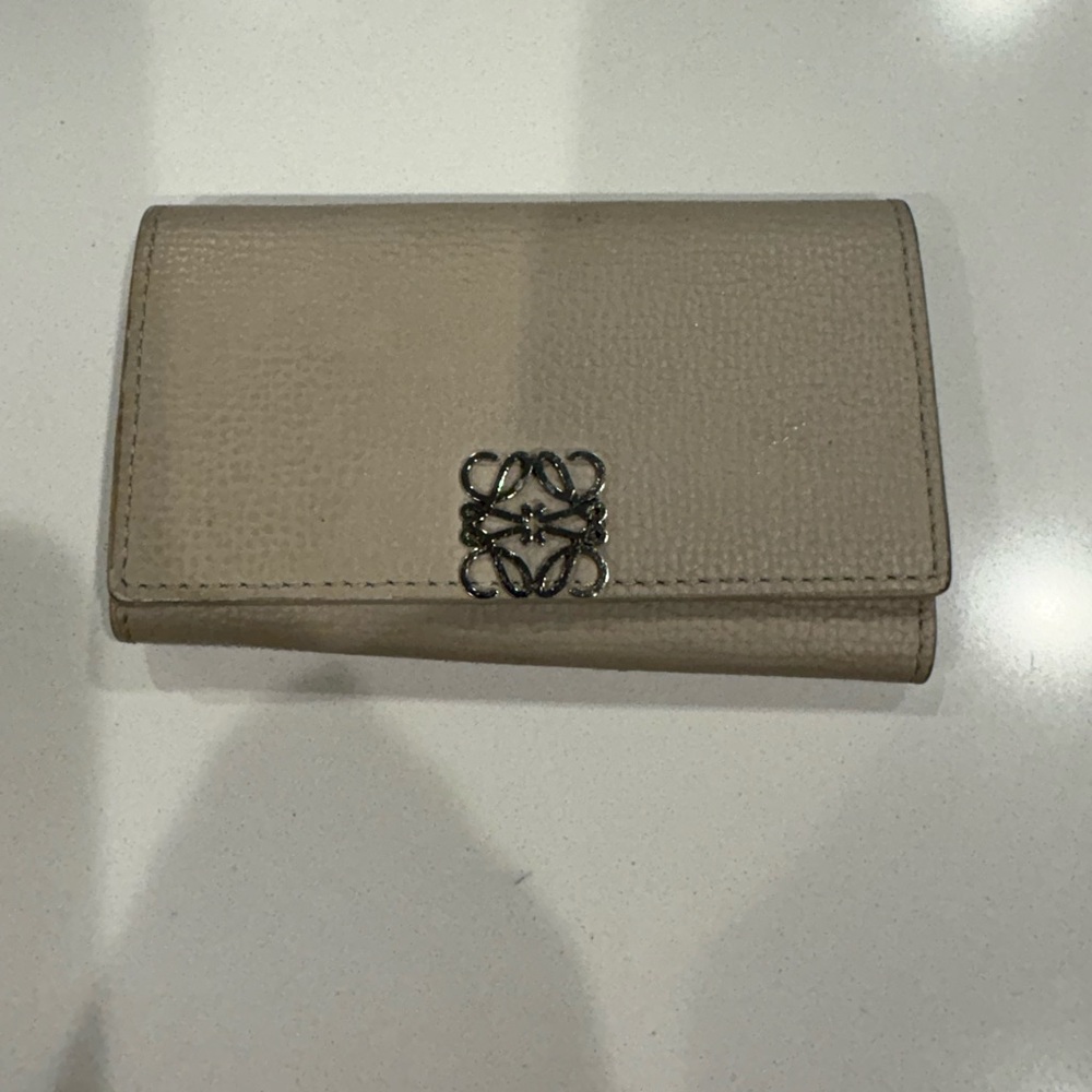 Key chain Wallet light beige silver as is Loewe Spain As is